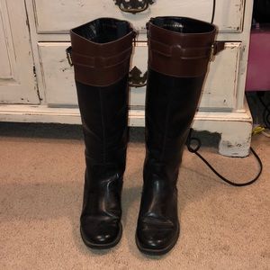 Black with brown riding boots
